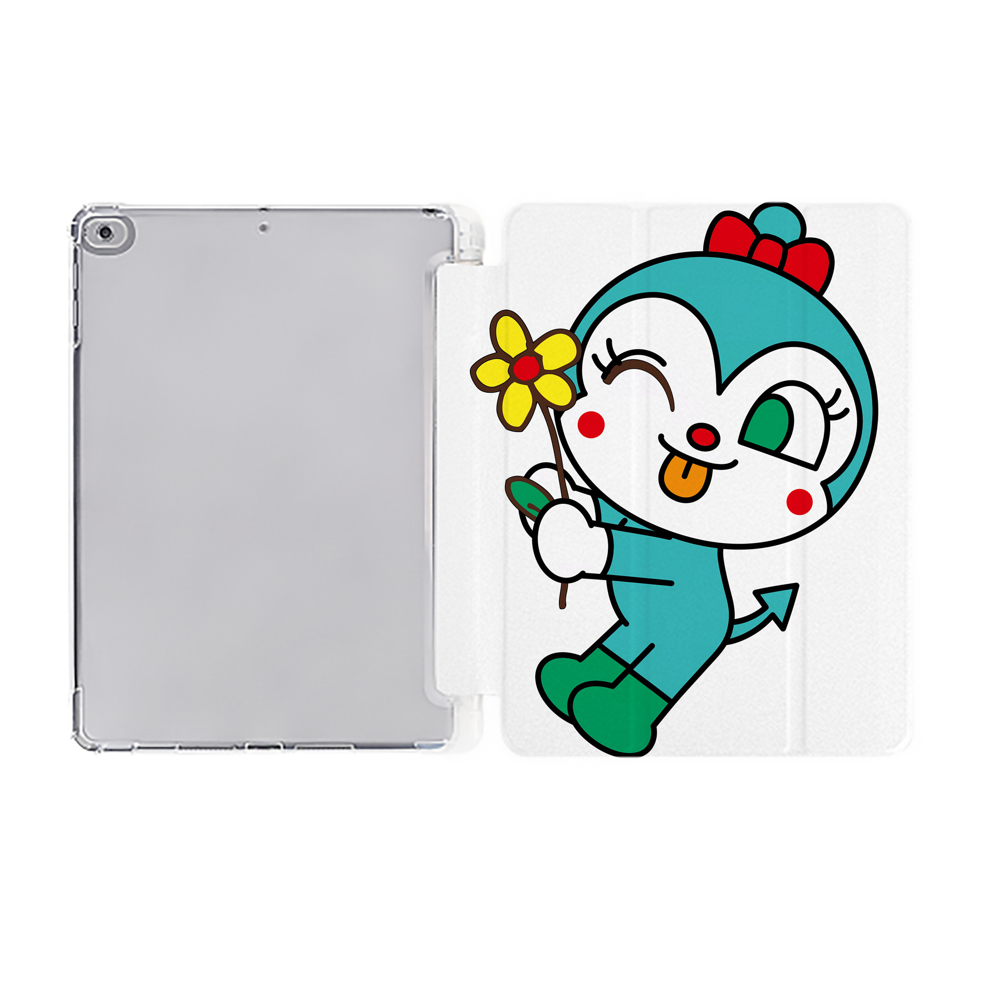 （画像用） アンパンマン Anpanman IPad ケース ペン収納付き 三つ折りスタンド PUレザー×シリコン 対応機種9.5/10.5/10.9インチ